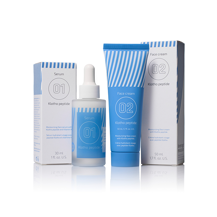 Klotho Peptide Serum and Face cream bundle.